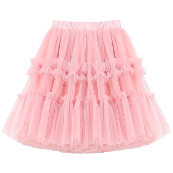 Girls Layered Tutus Skirt Elastic Waist Tulles Mesh Skirts for Birthday Party Daily Wear 3Y