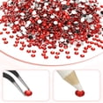 thumbnail image 2 of 1-Conjunto de Strass de Resina con Respaldo Plano, Cristales de 3mm para Manualidades/Ropa/Decoración de Uñas, Paquete de 50000 con 1 Bolígrafo de Cera y 1 Pinza [Rojo], 2 of 6