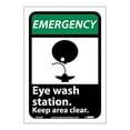 thumbnail image 2 of NMC EGA4RB Emergency Sign 14x10 Rigid Plastic - Eye Wash Station Keep Area Clear, 2 of 3