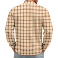 thumbnail image 7 of Men's Plaid Waffle Knit Sweatshirt Quarter Zip Pullover Stand Collar Long Sleeve Loose Fit Casual Sweatshirt For Fall Winter Daily Wear, L, 7 of 7