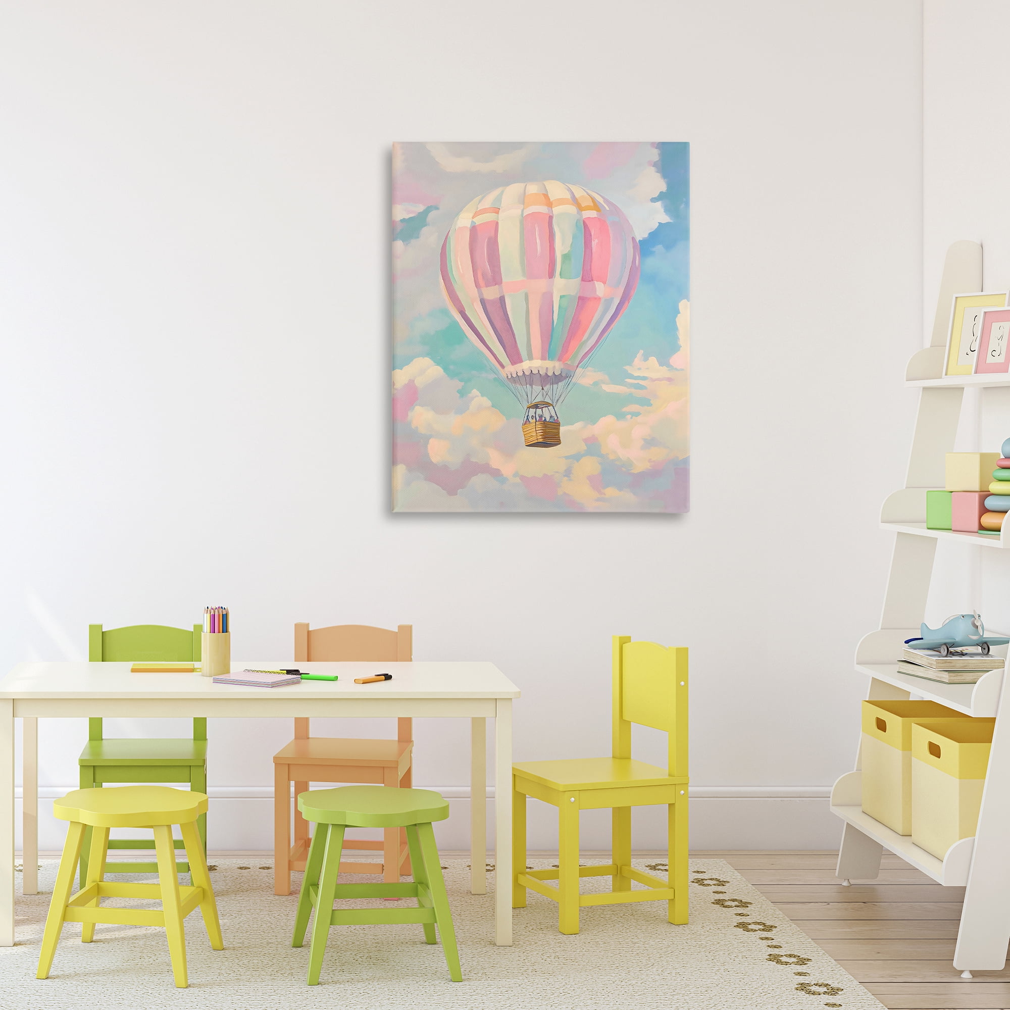 Stupell Industries Pastel Hot Air Balloon Canvas Wall Art, design by The Prints Vibe