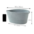 thumbnail image 2 of Unique Bargains Large Storage Baskets Cotton Rope Basket Woven Laundry Basket with Handle, 2 of 6