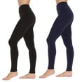 thumbnail image 2 of Just Love Fleece Lined Seamless Leggings for Women High Waist (Pack of 2) (Navy Black, Medium-Large), 2 of 3