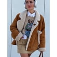 thumbnail image 1 of Otoño Invierno lana mujer espesar solapa sólido moda abrigo Casual de un solo pecho mujeres abrigos de manga larga 2024 señora nueva prendas de vestir exteriores, 1 of 5
