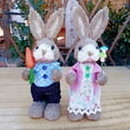 thumbnail image 5 of Eoozwa Easter Bunny Figurines Decor, Rabbit Figurine Table Decorations, Spring Bunnies Decoration Wood Statue for Home Indoor Centerpieces Fireplace Farmhouse Gifts, 5 of 6