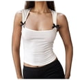 thumbnail image 5 of Ticikt Women's Quick-Dry Fitness Camisole with Supportive String Design for Running and Wear,Color:White, 5 of 5