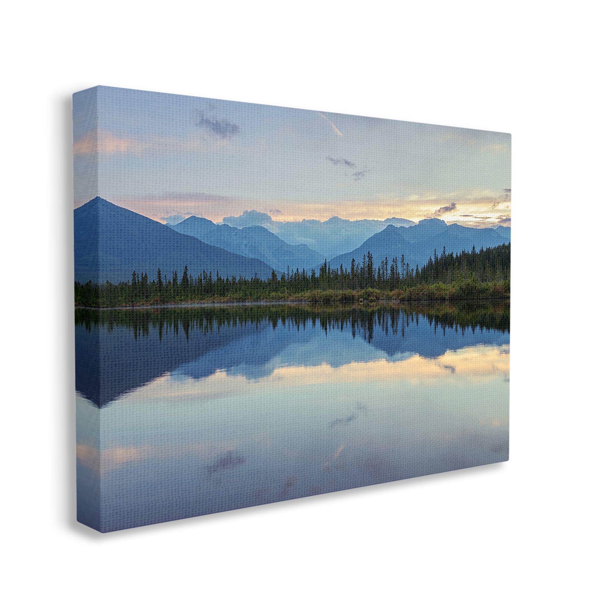 Stupell Industries Mountain Clouds Reflection Landscape Photography Gallery Wrapped Canvas Art Print Wall Art, 30 x 24