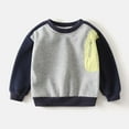 thumbnail image 3 of RUTAYY Children Boys Sweatshirt Plush Long Sleeve Color Block Casual Warm Playful Classic Pullover, 3 of 9