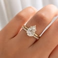 thumbnail image 5 of vylahjewellery Pear Cut Moissanite 4 Prong Engagement Ring, 10K Vermeil Yellow Gold Ring, Wedding Ring with Matching Band, Promise Bridal Ring, 5 of 6