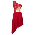 thumbnail image 3 of Miutii Women Praise Worship Dance Outfit One Shoulder Dress With Wide-leg Pants Liturgical Dancewear Red XXL, 3 of 7