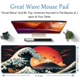 thumbnail image 3 of Anime Desk Mat, Japanese Gaming Mouse Pad Large, XL Cool Keyboard Mousepad, Kanagawa Great Wave Mouse Pad for Gaming, Big Extended Desk Protector for Home Office, 31.5"x11.8" (Red Sun), 3 of 6