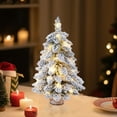 thumbnail image 6 of Prelit Tabletop Christmas Tree Snow Flocked Christmas Tree with Led Lights Burlap Base Mini Xmas Pine Tree for Table Desk Home Christmas Decor, 6 of 6