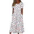 thumbnail image 2 of Maxi Dress Long Sleeve, American Flag T Shirt Dresses Casual Cotton 4Th Of July Patriotic Short Sleeve Round Neck Pocket Dress Women New Years Eve Dresses Midi Dresses Cocktail (M, Royal Blue) ZMTing, 2 of 4