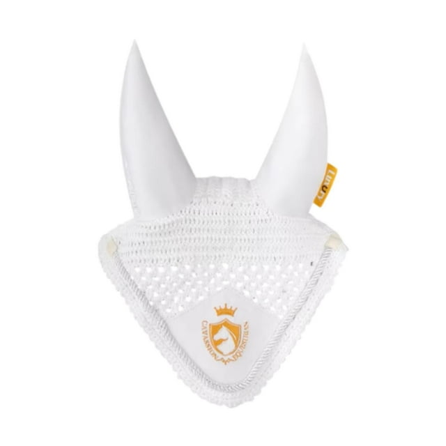 jinwen Bonnet d'Oreille de Cheval Confortable Protecteur d'Équipement Équestre Vêtement de Sport pour Cheval Blanc