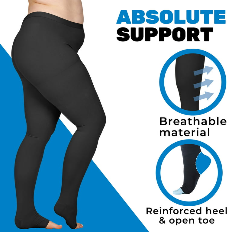 7XL Plus Size Womens Compression Tights for Travel 20-30mmHg - Black,  7X-Large 
