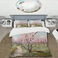 thumbnail image 2 of Designart "Post-Impressionist Sakura Flourish" Vangogh Bedding Covert Set - Landscapes Pink Traditional Bed Set With 2 Shams, 2 of 6