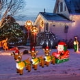 thumbnail image 4 of 8FT Christmas Inflatable Santa Claus on Reindeer Sleigh with LED Lights Christmas Decoration for Outdoor Yard, Garden, Holiday, 4 of 12