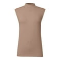 thumbnail image 4 of BYHONG Women's Solid Color Tank Top Lace Detail Sleeveless Blouse Splice Vest Womens Tops Layering Strap Top Khaki S, 4 of 5