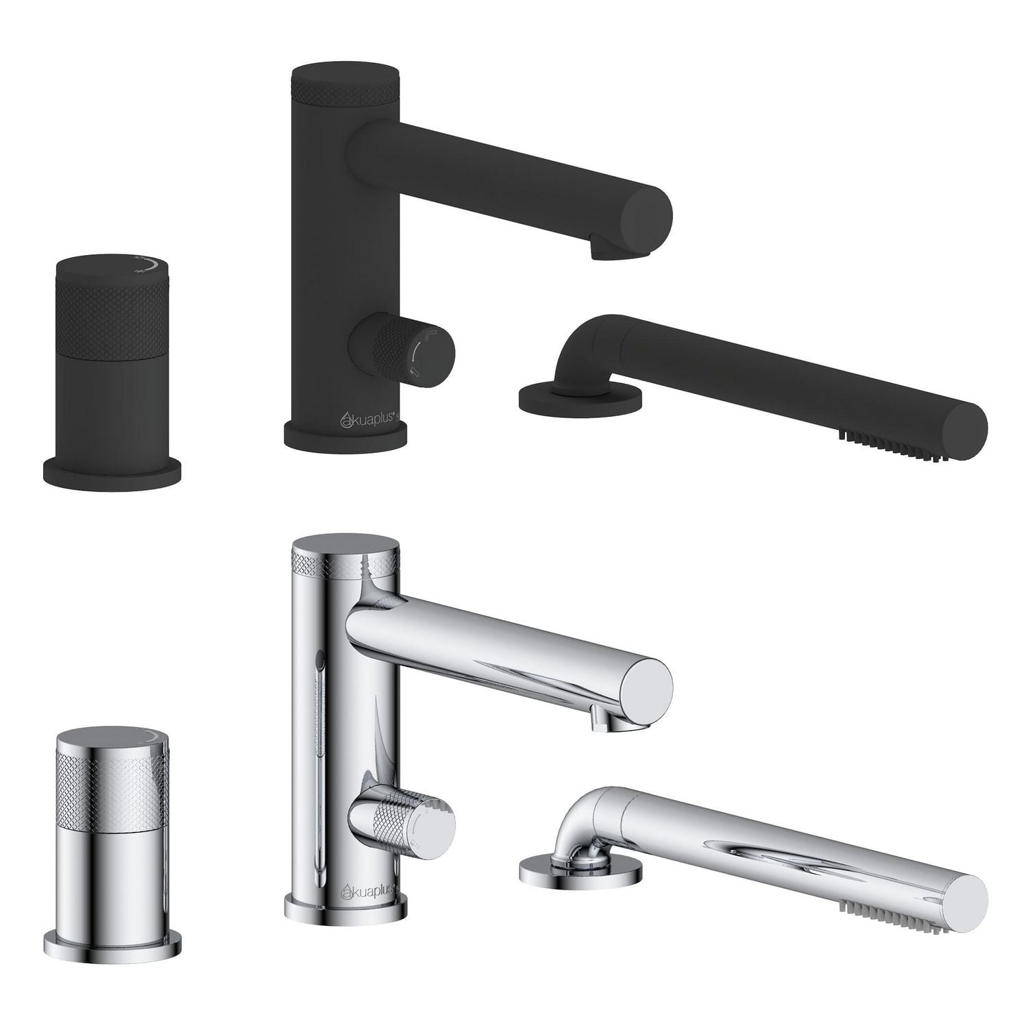 akuaplus® Roman Bathtub Faucet CLAUDIA with Hand Shower in solid brass - 3 Pieces.