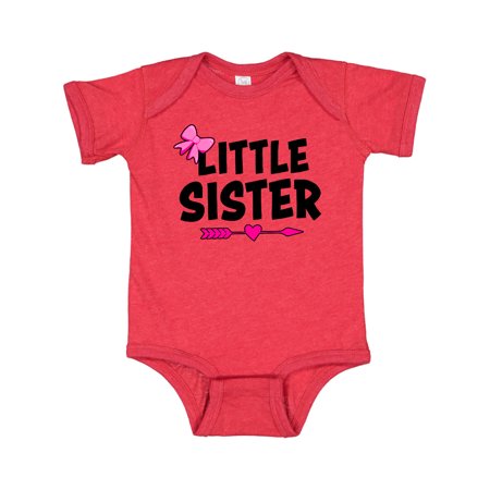 

Inktastic Little Sister with Bow and Arrow Gift Baby Girl Bodysuit