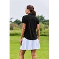 thumbnail image 2 of Pinspark Polo Shirts for Women Moisture Wicking Golf Shirt Half Zip Pullover Curved Hem Athletic Tennis Tops, 2 of 7