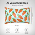 thumbnail image 4 of KLL Cartoon Carrot Pattern Silk Pillowcase for Hair and Skin Standard Size 20"X 30" Soft Breathable Pillow Covers for Sleeping, 4 of 7