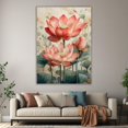 thumbnail image 6 of Mudket Watercolor Pink Lotus Canvas Wall Art, Framed Floral Botanical Print, Zen Flower Wall Decor for Bedroom Bathroom, Ready to Hang - 12"L x 8"W, 6 of 10