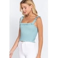 thumbnail image 3 of Smocking Ruffle Cami Woven Top, 3 of 5