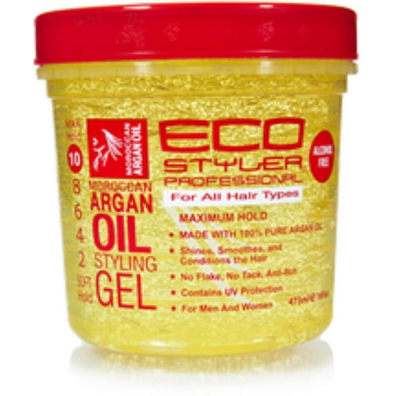 ECOCO EcoStyler Gel, Moroccan Argan Oil, 16 oz (Pack of 4)
