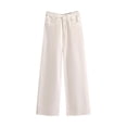 thumbnail image 4 of QURATI Women's High Waisted Wide Leg Jeans Baggy Loose Trendy Denim Pants Cotton Stretchy Trousers with Pockets Womens Bottoms White M, 4 of 5
