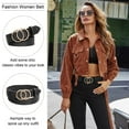 thumbnail image 5 of JASGOOD Women Leather Belts for Dresses Jeans Pants Black Belt with Silver Buckle Belts, 5 of 10