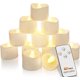 thumbnail image 2 of Homemory Velas parpadeantes sin llama con control remoto, velas con temporizador a pilas, velas de té, pequeñas velas votivas con batería eléctrica falsa para centro de mesa, Halloween, Navidad, 12 un, 2 of 4