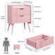 thumbnail image 2 of Mesa de noche moderna Aenuert con 2 cajones de almacenamiento, pequeña mesa de noche, mesa lateral de madera para sofá para dormitorio, estudio y espacios pequeños (Rosa), 2 of 9