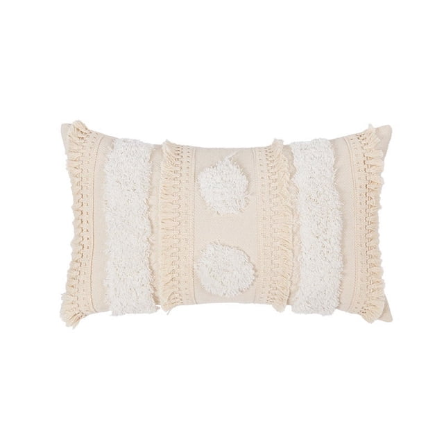 Xiao Hua Funda de almohada decorativa de 12 x 20 cm, estilo rústico, moderna, para sofá, sala de estar, 2 unidades