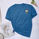 thumbnail image 4 of Fiudx Ofertas Flash Del Día Solo En Línea Blusas con Estampado de Flores Pequeñas para Mujer Top de Manga Corta con Cuello Redondo, 4 of 6
