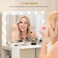 thumbnail image 4 of HOMCOM Vanity Desk with Mirror and 12 LED Lights, Makeup Table with Drawers, 4 of 10