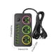 thumbnail image 2 of Regleta de 2 m de largo con 7 puertos USB y 3 enchufes, protector contra sobretensiones multifuncional para el hogar con puertas de seguridad para niños, negro, 2500W, salida de 5V/2.1A, 2 of 5