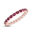 thumbnail image 3 of Ruby Round Cut Stackable Eternity Band Ring For 14k Rose Gold Over Sterling Silver Jewelry For Womens Ring Size-8, 3 of 3