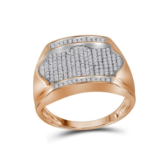 Solid 10k Yellow Gold His and Hers Round Diamond Cluster Matching Couple Three Rings Bridal Engagement Ring Wedding Bands Set 1/3 Ct. - (L = 6, M = 11.5)