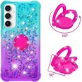 thumbnail image 3 of Slim Fit Phone Case for Samsung Galaxy S23 FE, Bling Shiny Quicksand Effect TPU Bumper Case with Four Corners Heavy Anti-Fall Protection Case for Galaxy S23 FE,Blue Purple, 3 of 7