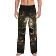 thumbnail image 1 of Fotbe Vintage Gold Leaf Skull Pantalones de Pijama para Hombre, Pantalones de Dormir, Pantalones de Casa con Cintura Ajustable y Bolsillos-XX-Large, 1 of 6