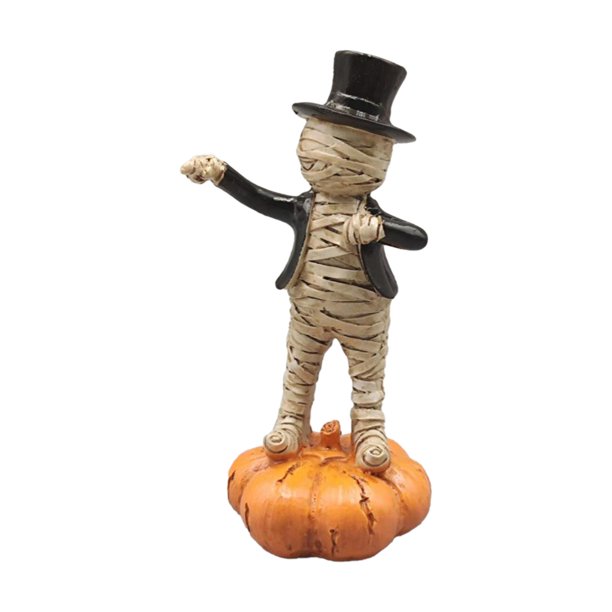 Figura coleccionable bailando sobre calabaza, adorno de mesa de resina decorativo pequeño Estilo B