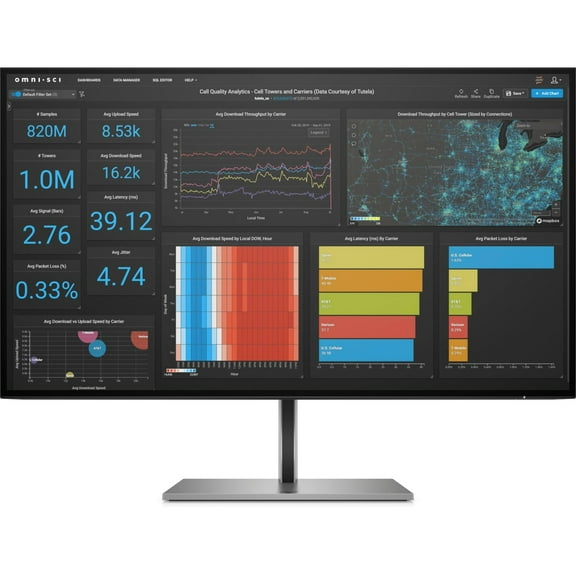 HP 27" 60 Hz IPS QHD Monitors - LCD Flat Panel 5ms (GTG) 2560 x 1440 (2K) HDMI, DisplayPort, USB Flat Panel Z27q