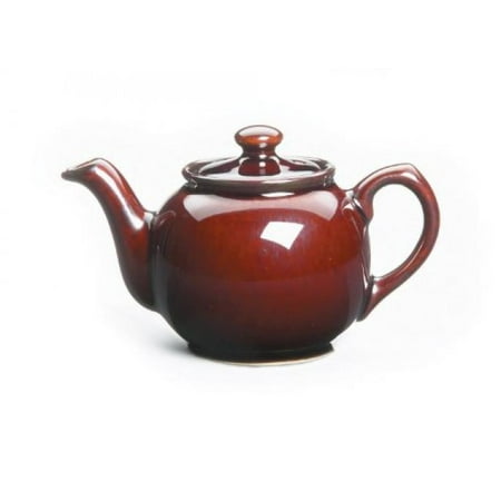 Foxrun Betty Brown Glazed Ceramic Teapot with Lid, 55 Ounce