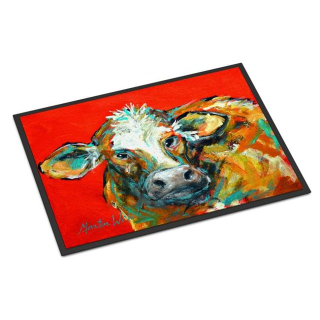 Carolines Treasures MW1272MAT 18 x 27 Po Rattrapée Vache Rouge à l'Intérieur Ou à l'Extérieur Tapis