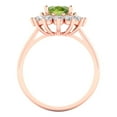 thumbnail image 4 of Clara Pucci 14K Rose Gold 2.72ct Peridot Halo Ring for Women, 4 of 7