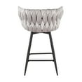 thumbnail image 5 of Lumisource Braided Renee Contemporary Counter Stool in Black Steel and Silver Velvet - Set of 2, 5 of 7