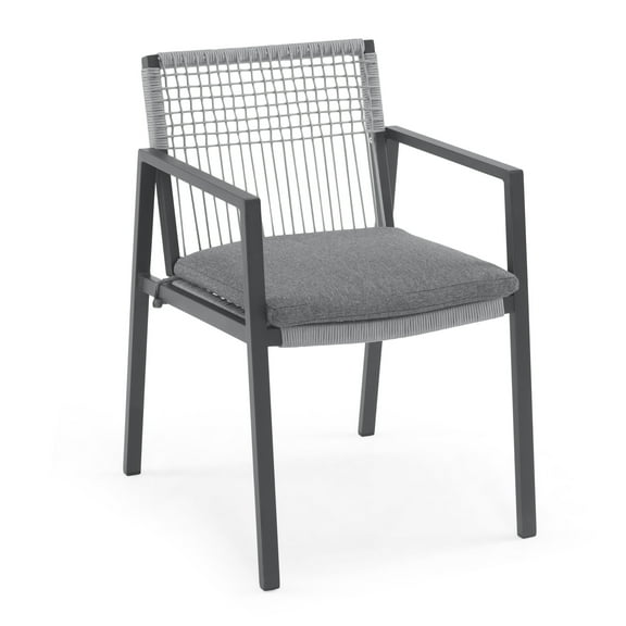 GDF Studio Modern Aluminum Outdoor Dining Chair, Set of 2