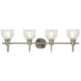 thumbnail image 3 of Kichler Avery 33.25" 4 Light Brushed Nickel Vanity Light with Clear Seeded Glass Shades, 3 of 8