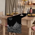 thumbnail image 2 of Table Runners 72 Inches Long Dress Scarves, Mountain Line Farmhouse Kitchen Table Runner, Coffee Tablerunners, Minimalist Abstract Landscape Art Sun Black 16x72 Inch, 2 of 9